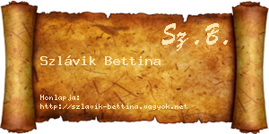 Szlávik Bettina névjegykártya